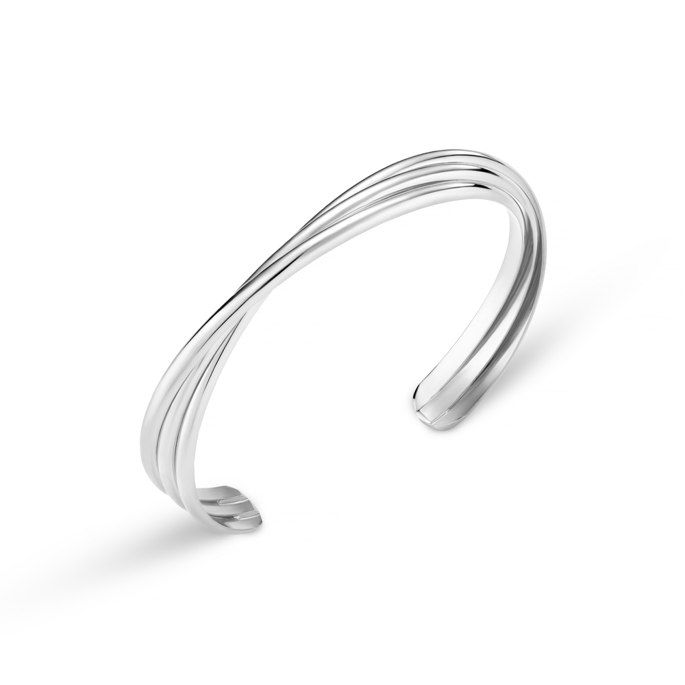Bangle Interlocking Open Bangle Silver Orelia Jewellery