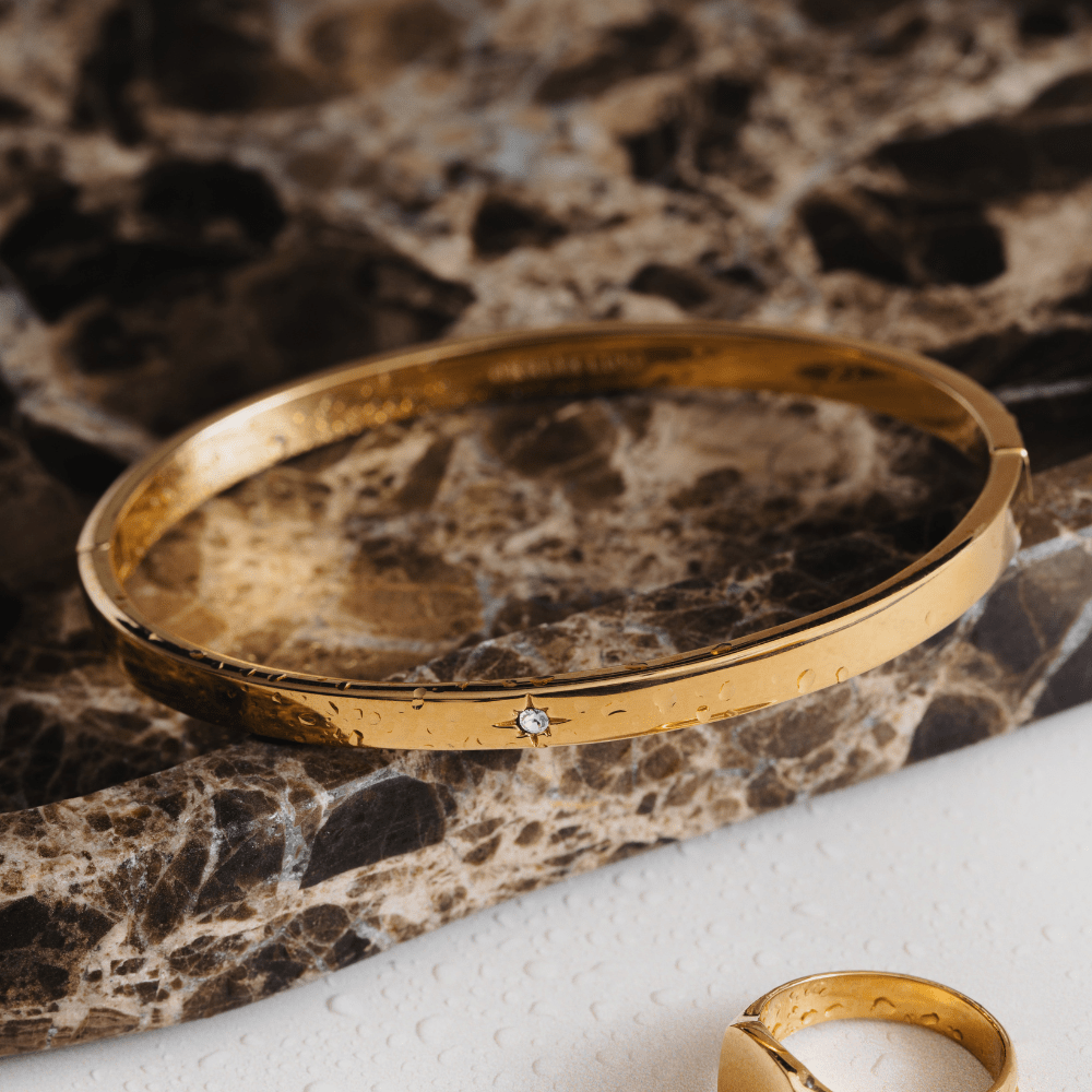 Bangle LUXE Crystal Starburst Hinged Bangle Orelia Jewellery