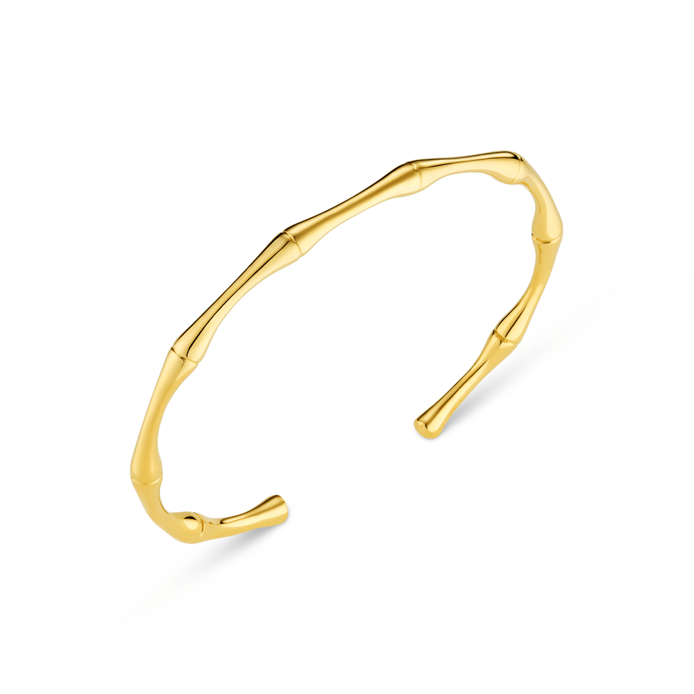 Bangle LUXE Polished Bamboo Open Bangle Orelia Jewellery