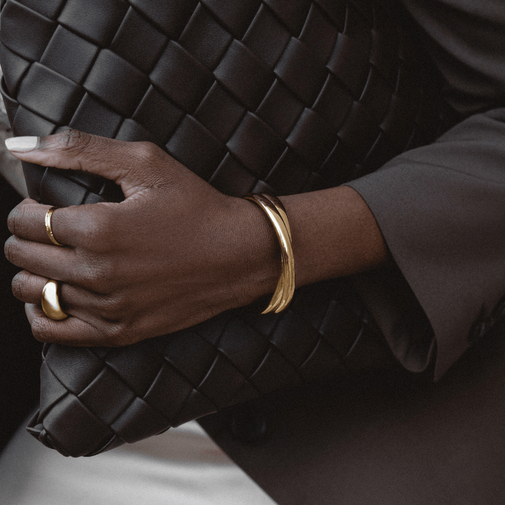 Bangle LUXE Polished Cross Bangle Orelia Jewellery