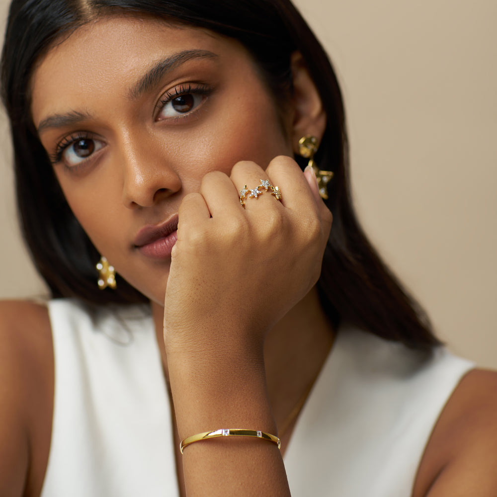 Bangle ONE Crystal Set Open Bangle Orelia Jewellery