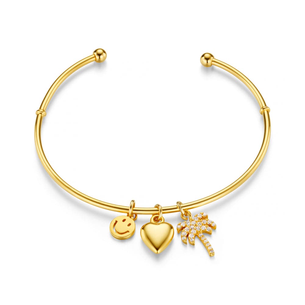 Bangle ONE Eclectic Mixed Charm Open Bangle Orelia Jewellery