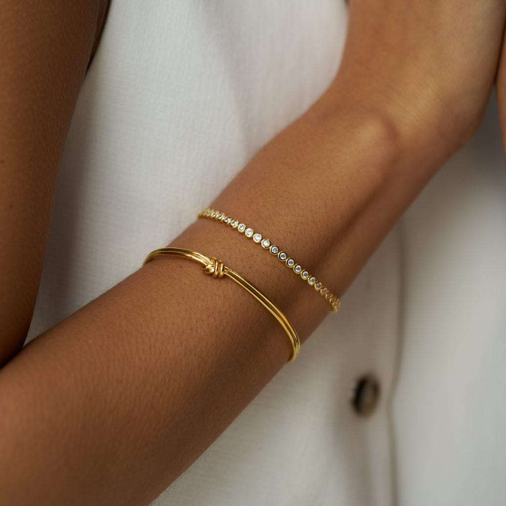 Bangle ONE Linear Knot & Crystal Wrist Stacking Set Orelia Jewellery