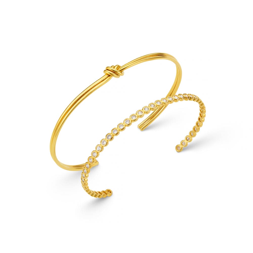 Bangle ONE Linear Knot & Crystal Wrist Stacking Set Orelia Jewellery