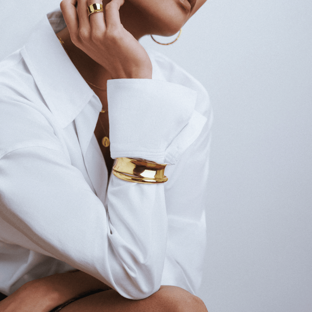 Bangle ONE LUXE Polished Molten Bangle Orelia Jewellery