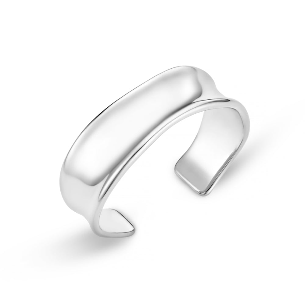 Bangle ONE LUXE Polished Molten Bangle Silver Orelia Jewellery