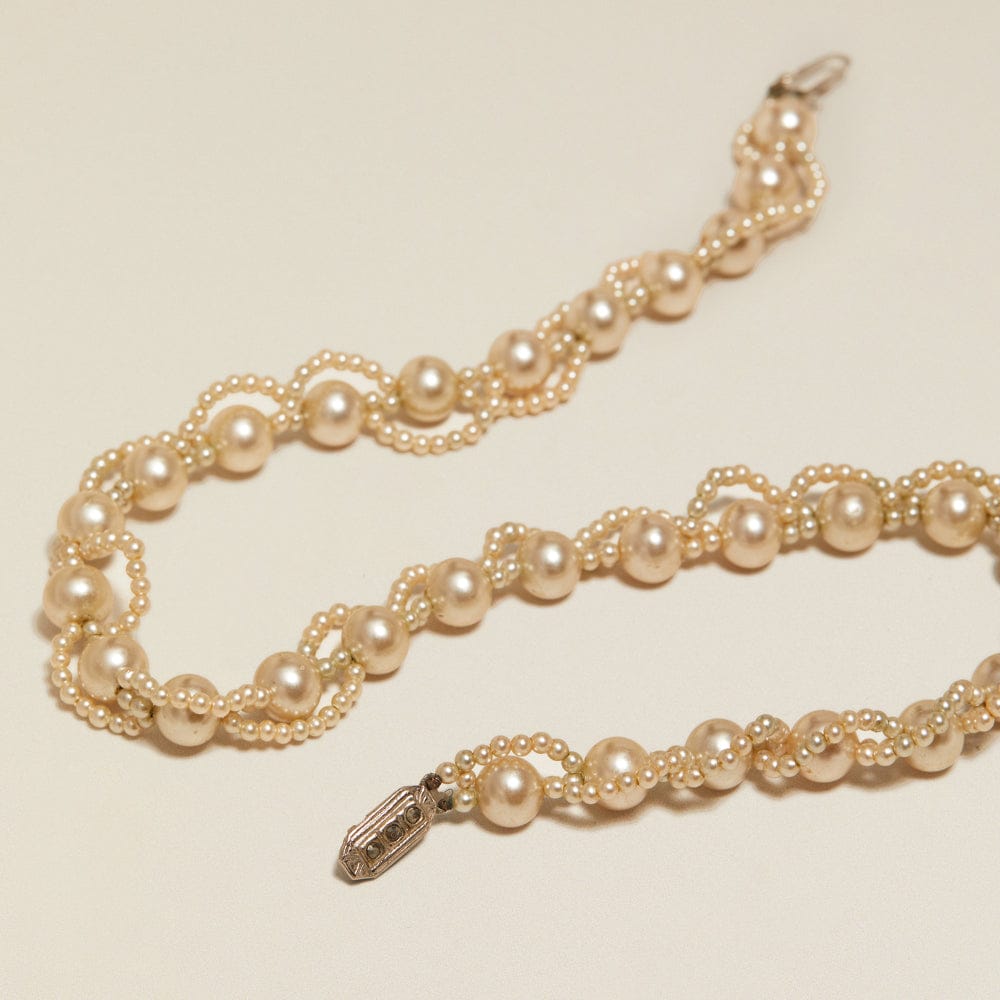 Beaded Necklace ONE Vintage Twisted Pearl Necklace Orelia Jewellery
