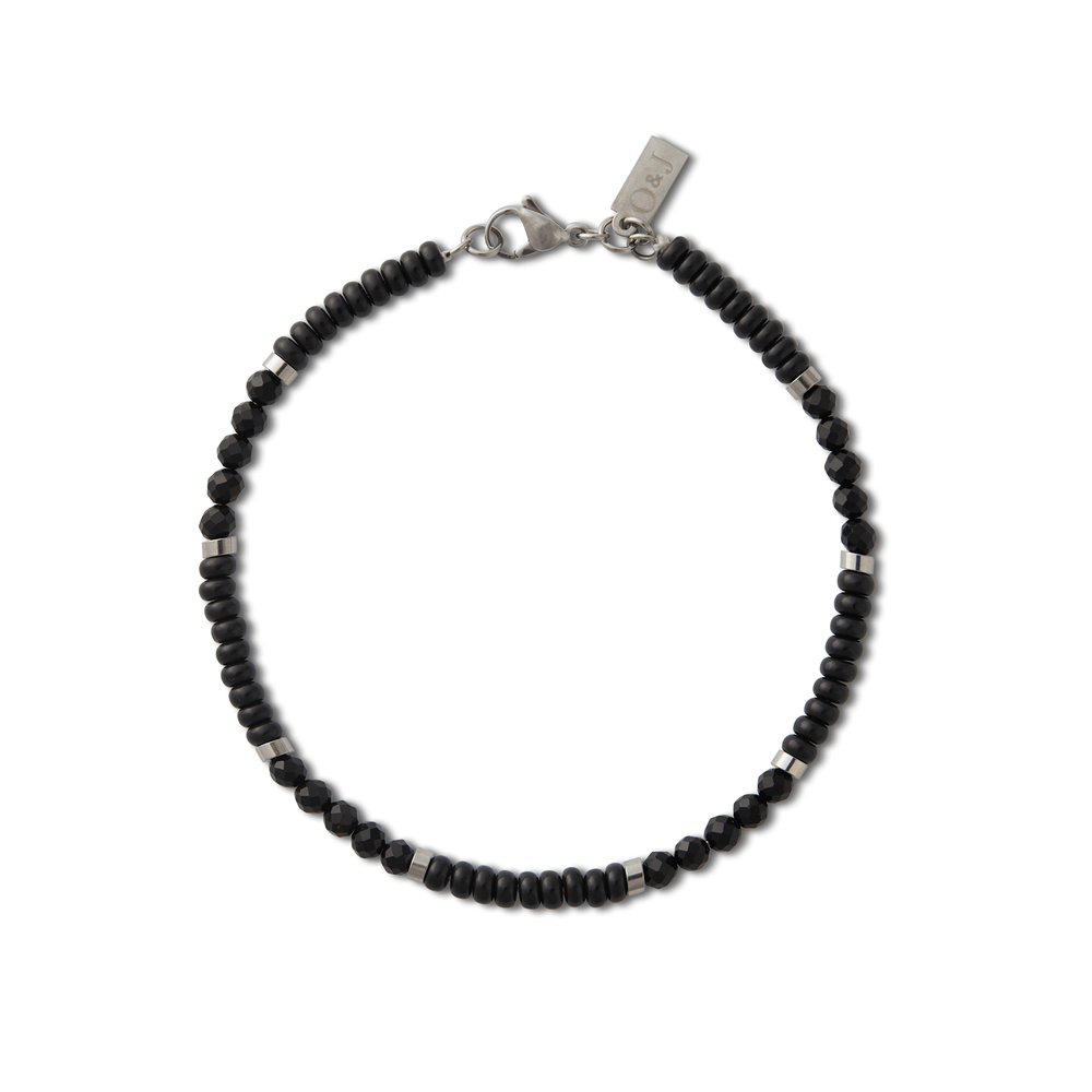 Bracelets Black Agate Beaded Bracelet Orelia Jewellery