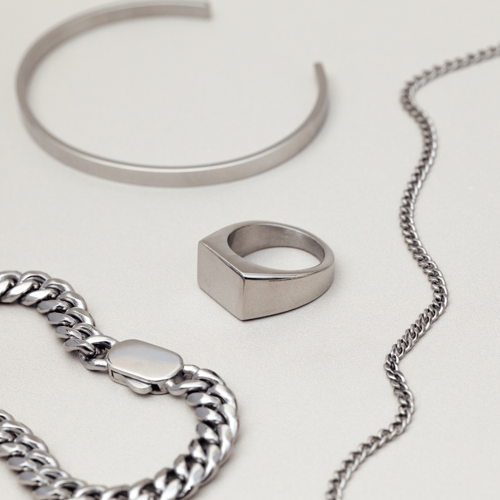 Bracelets Chunky Flat Curb & Solid Clasp Bracelet - Silver Orelia Jewellery