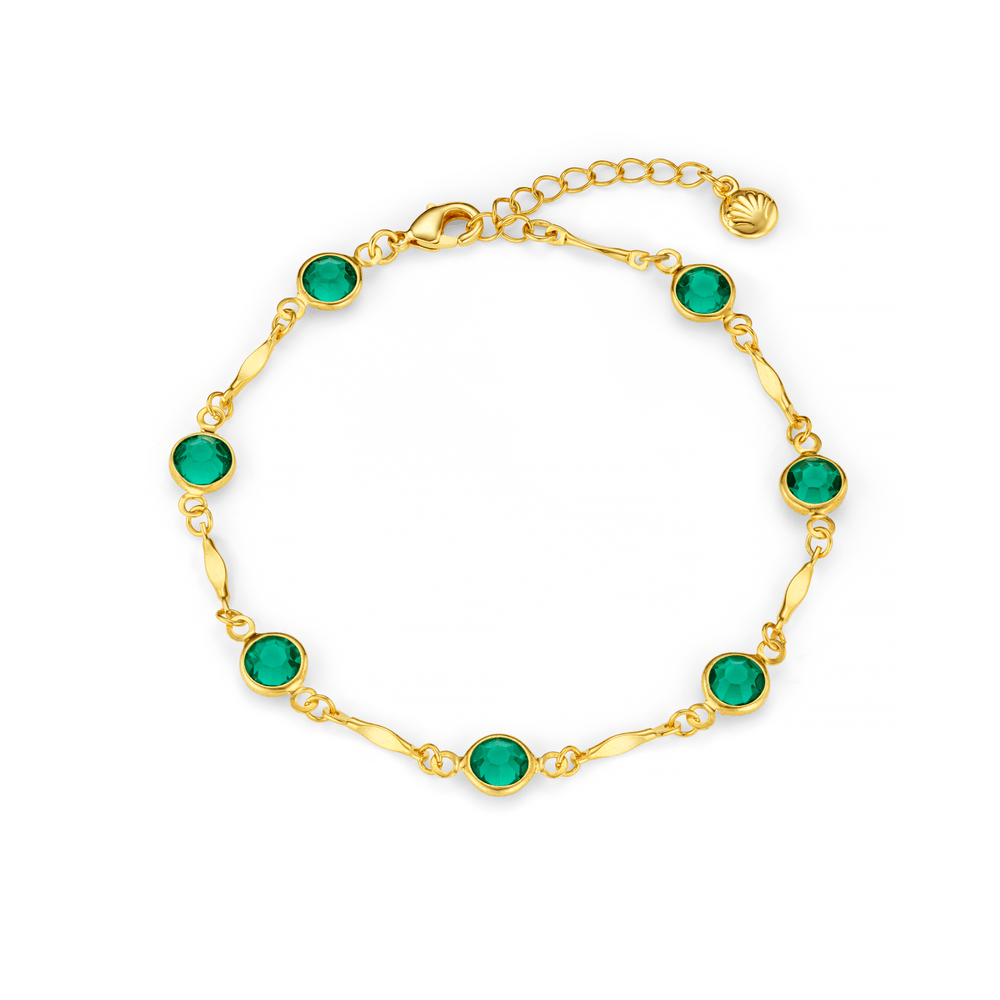 Bracelets Emerald & Bar Link Chain Bracelet Orelia Jewellery