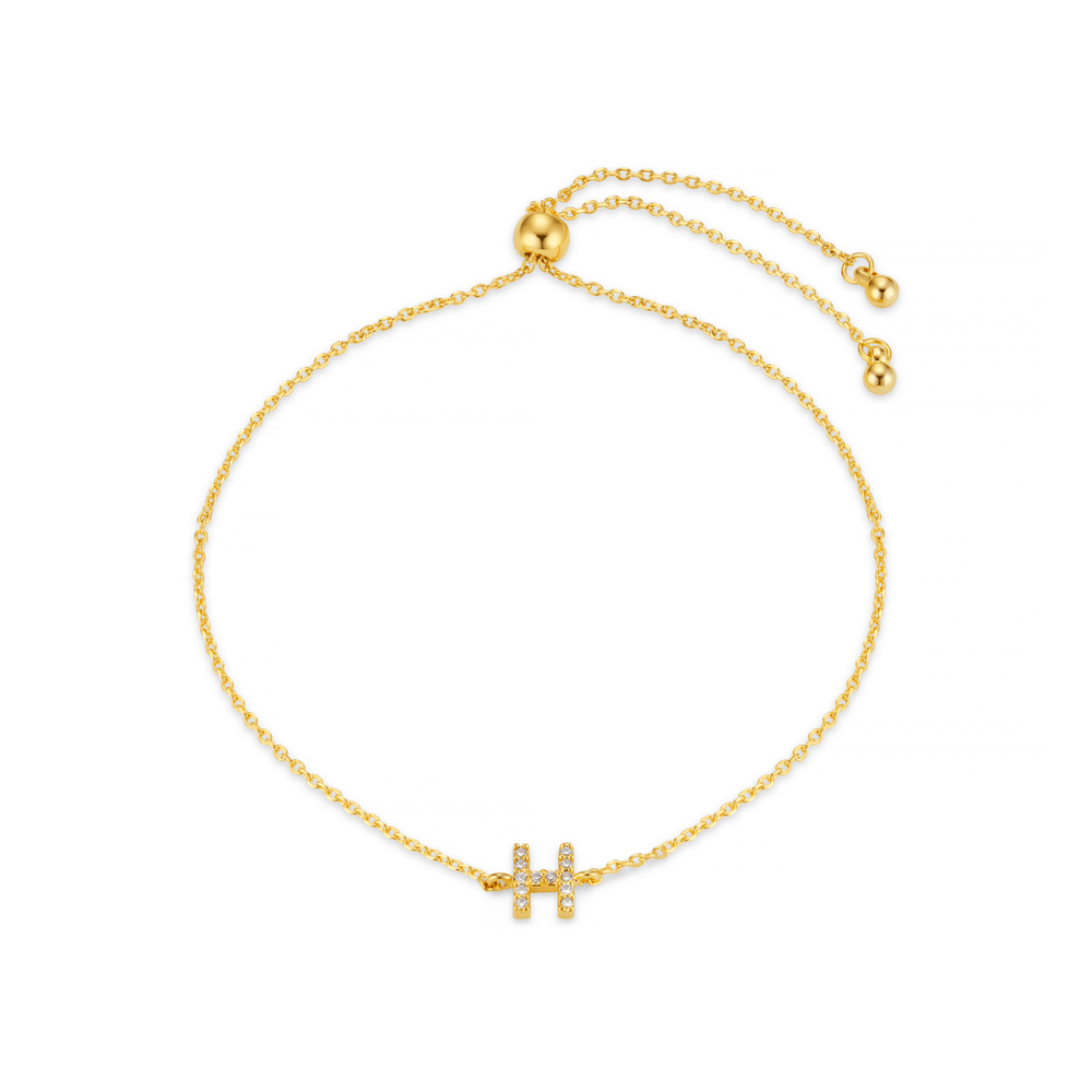 Bracelets H Pave Initial Slider Bracelet Orelia Jewellery