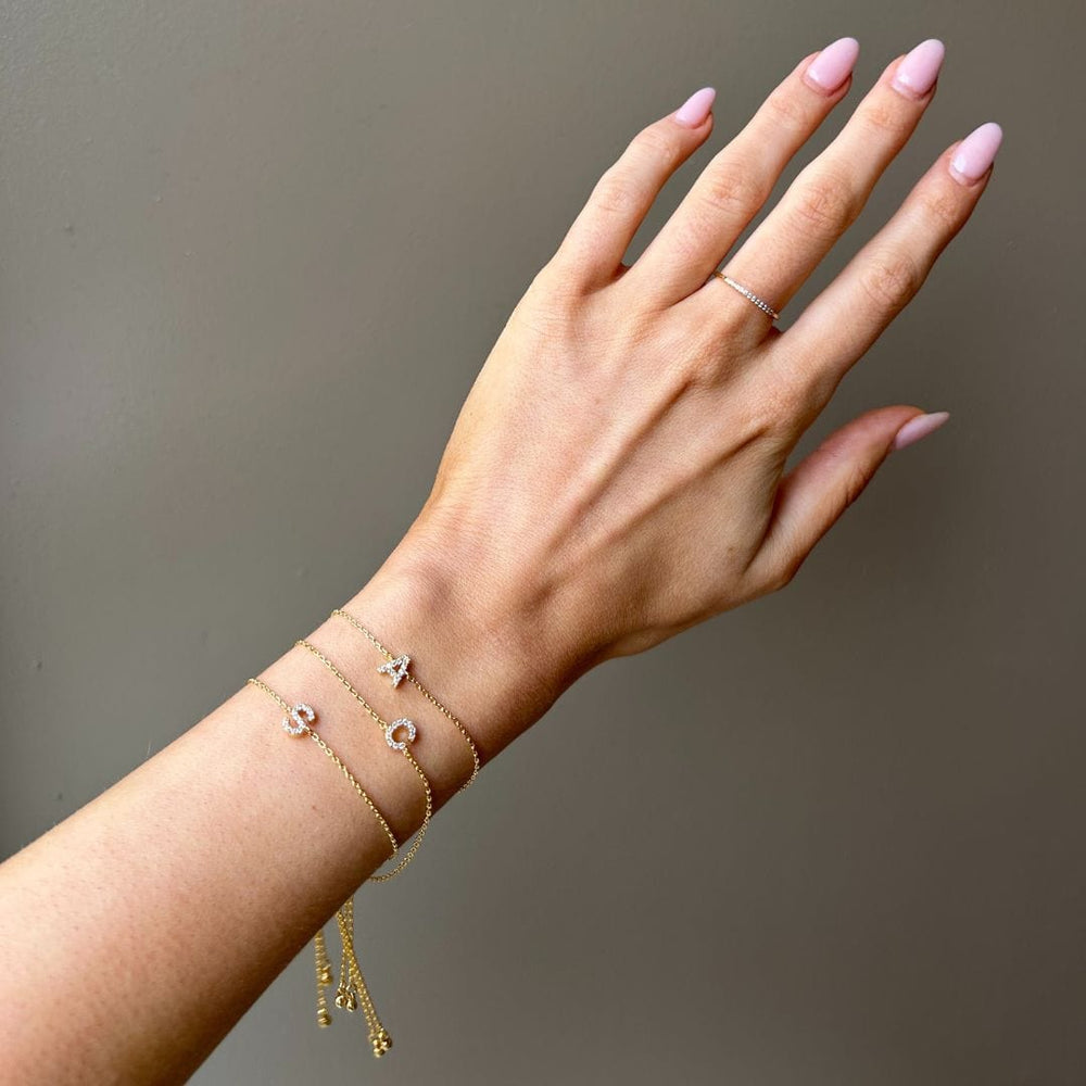 Bracelets L Pave Initial Slider Bracelet Orelia Jewellery