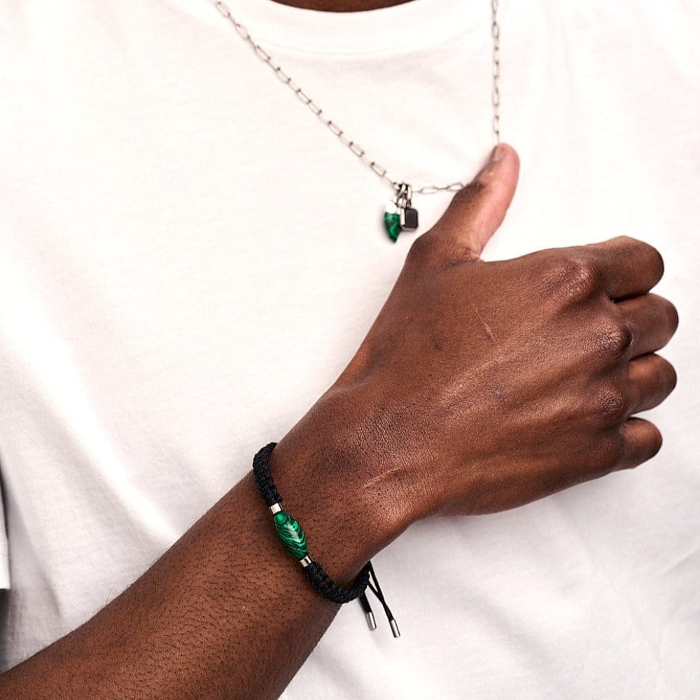 Bracelets Malachite Bead & Cord Bracelet Orelia Jewellery