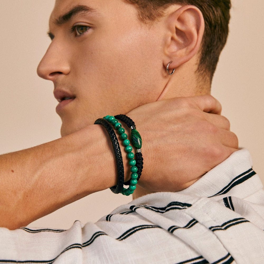 Bracelets Malachite Bead & Cord Bracelet Orelia Jewellery