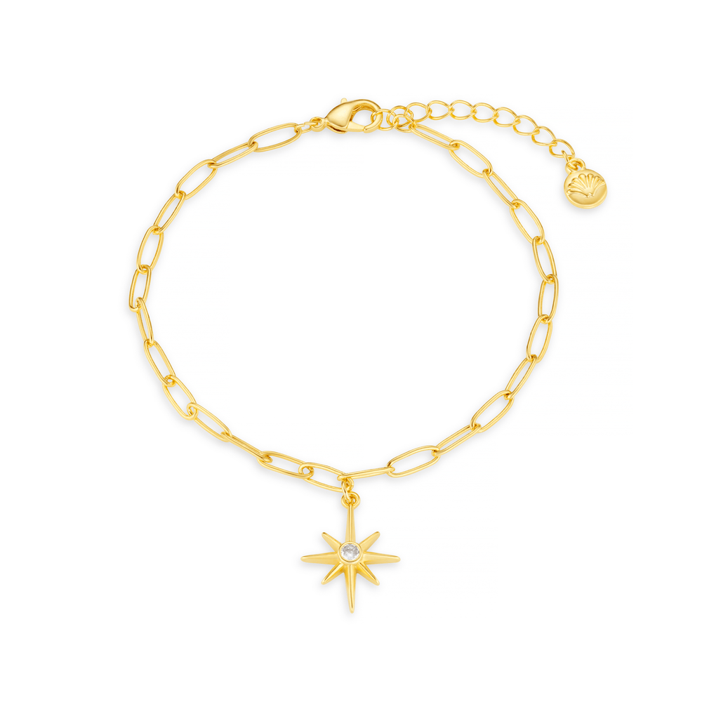 Bracelets Starburst Charm Chain Bracelet Orelia Jewellery