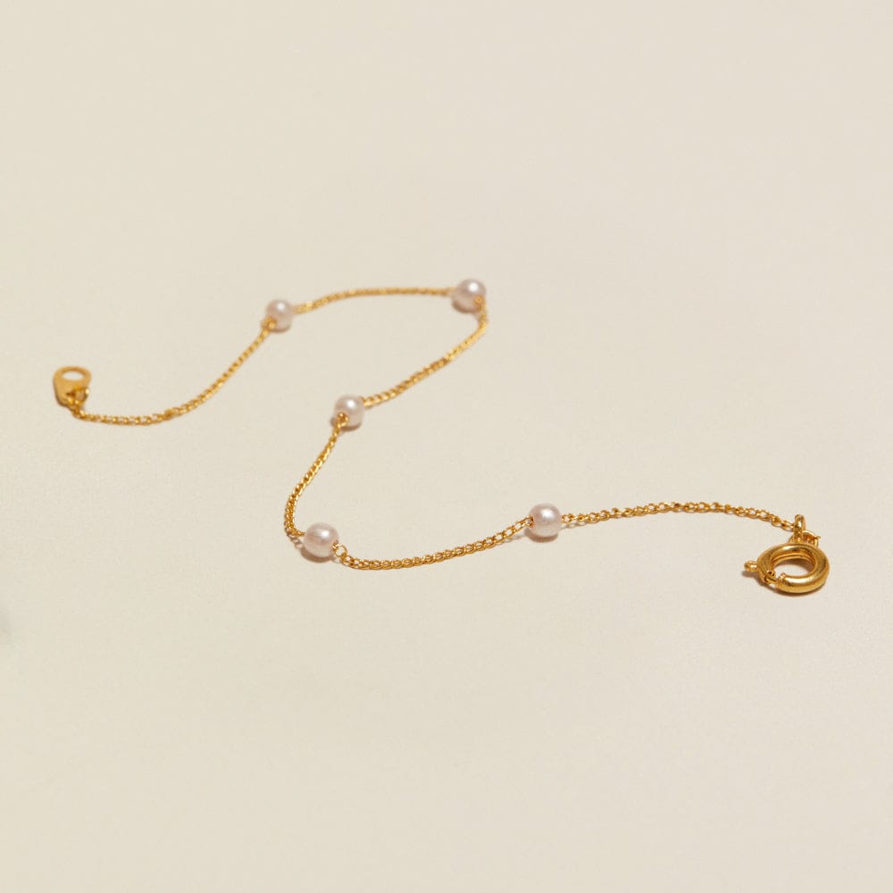 Chain Bracelet Default Vintage Dainty Pearl Chain Bracelet Orelia Jewellery