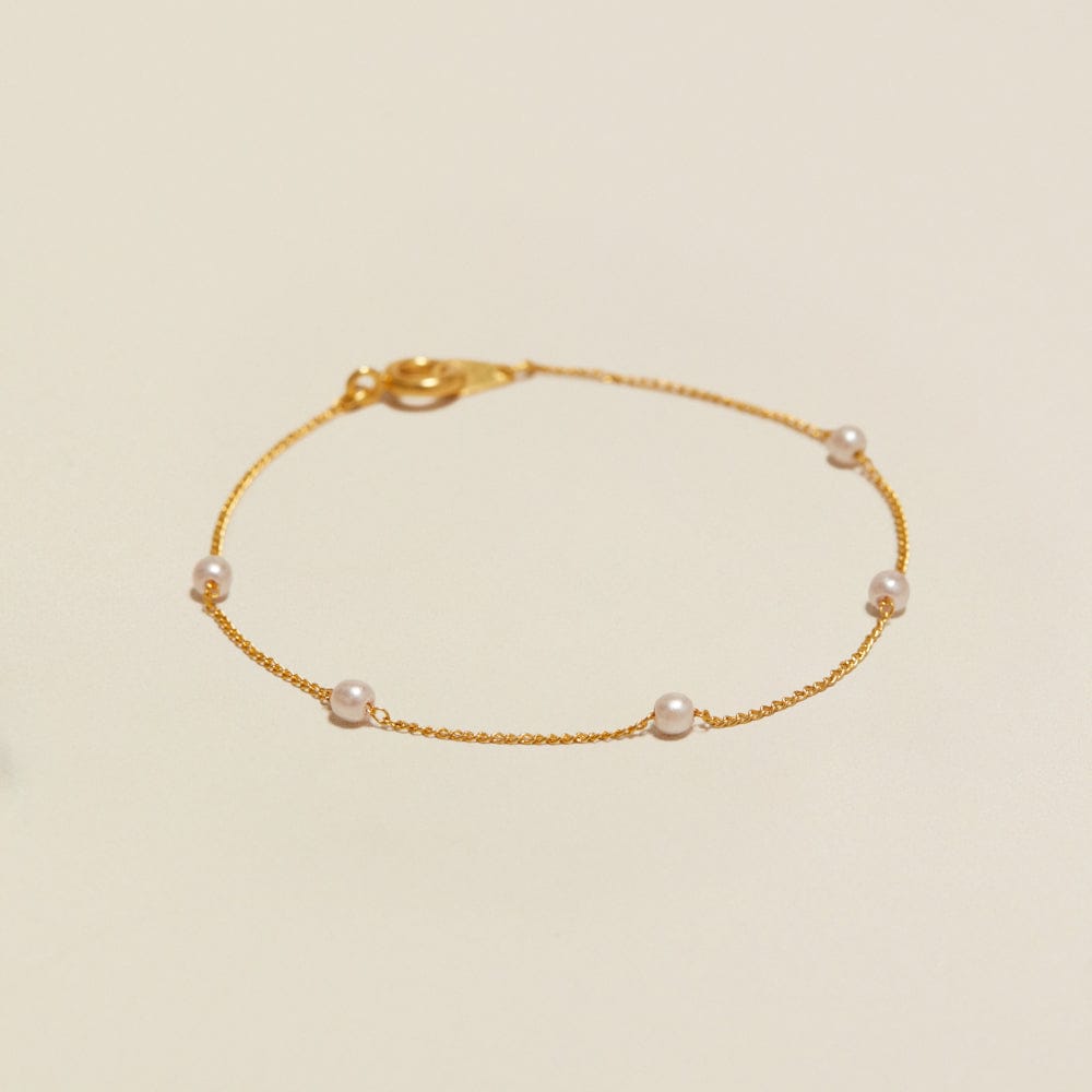Chain Bracelet Default Vintage Dainty Pearl Chain Bracelet Orelia Jewellery