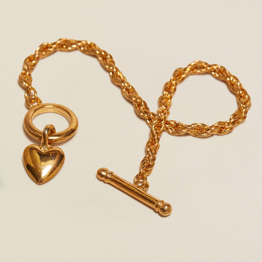 Chain Bracelet Default Vintage Heart T-bar Chain Bracelet Orelia Jewellery