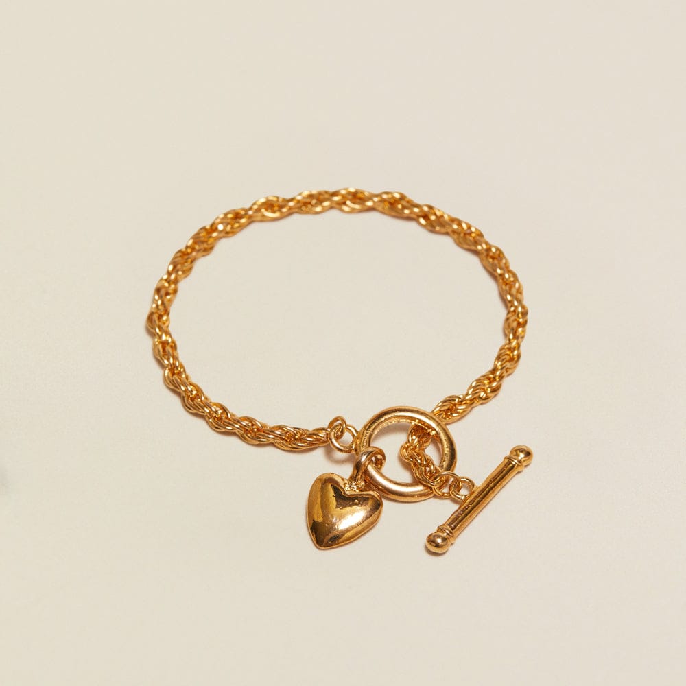 Chain Bracelet Default Vintage Heart T-bar Chain Bracelet Orelia Jewellery