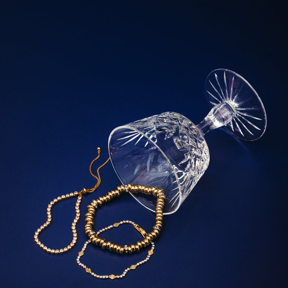 Chain Bracelet ONE Cupchain & Etched Detail Tennis Bracelet Orelia Jewellery