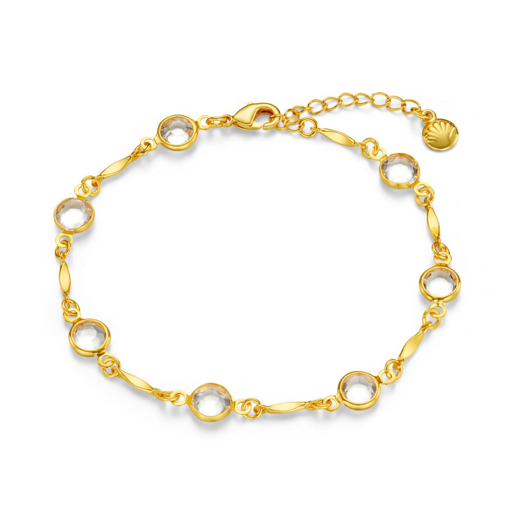 Chain Bracelet ONE Faceted Crystal & Link Chain Bracelet Orelia Jewellery