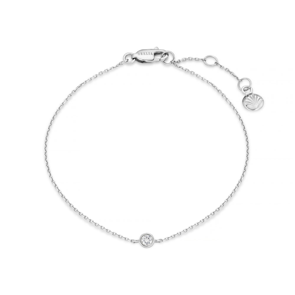 Chain Bracelet ONE LUXE Classic Crystal Stationed Bracelet Silver Orelia Jewellery