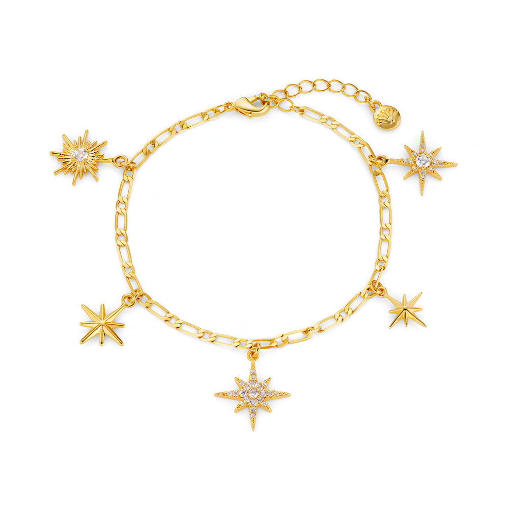 Chain Bracelet ONE Statement Starburst Charm Bracelet Orelia Jewellery
