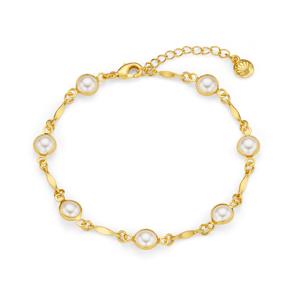 Chain Bracelet Pearl & Bar Link Chain Bracelet Orelia Jewellery