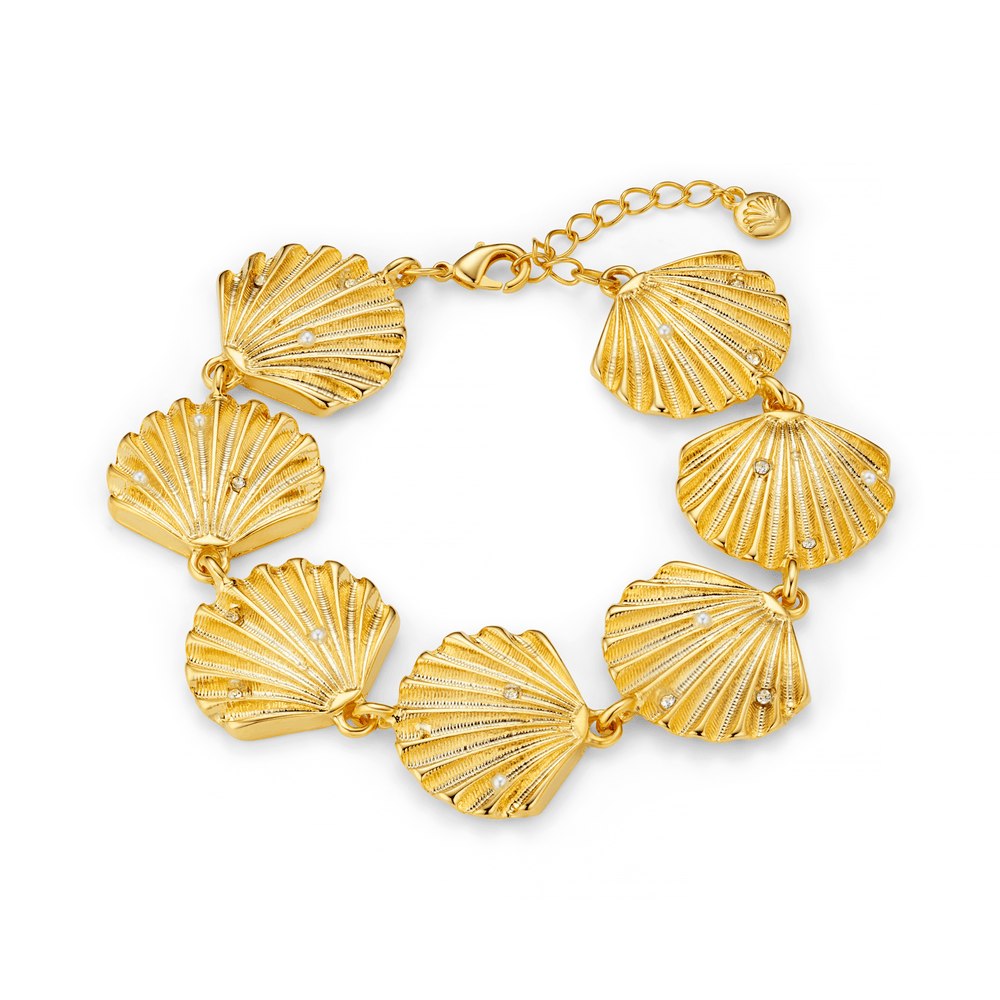 Chain Bracelet Statement Embellished Shell Bracelet Orelia Jewellery