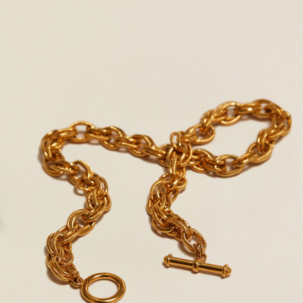 Chain Necklace Default Vintage Chunky Interlocking T-Bar Necklace Orelia Jewellery