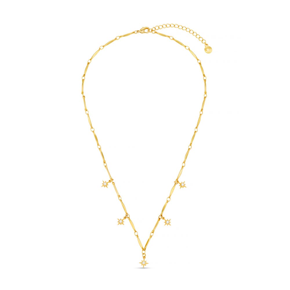 Chain Necklace ONE Crystal Starburst Multi Charm Drop Necklace Orelia Jewellery