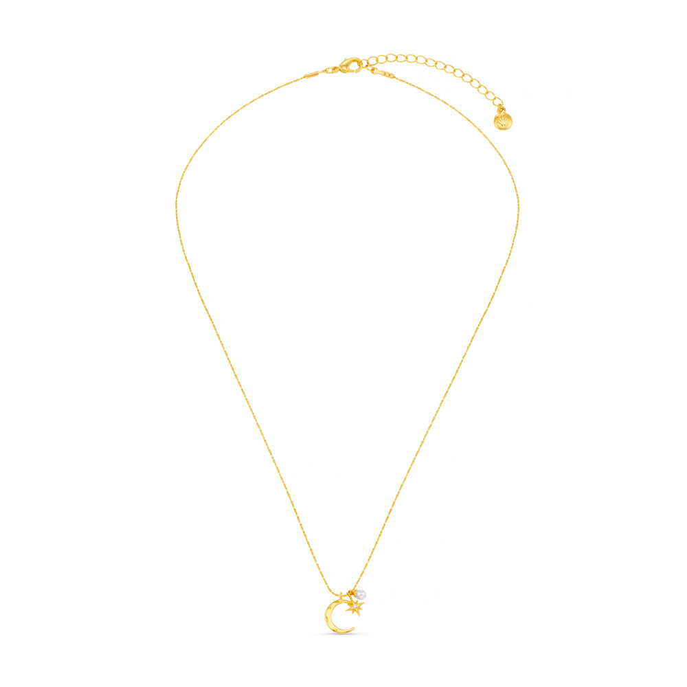 Chain Necklace ONE Fine Moon & Micro Charm Cluster Necklace Orelia Jewellery