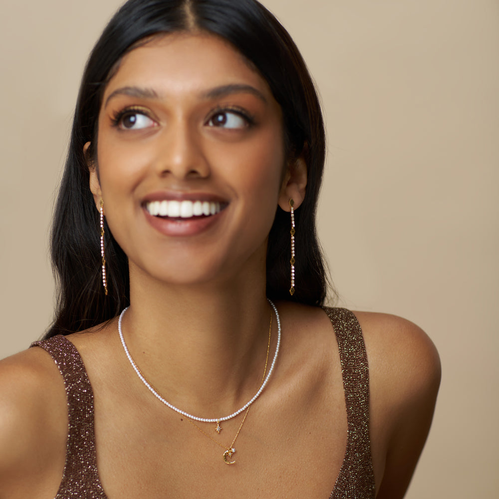 Chain Necklace ONE Fine Moon & Micro Charm Cluster Necklace Orelia Jewellery