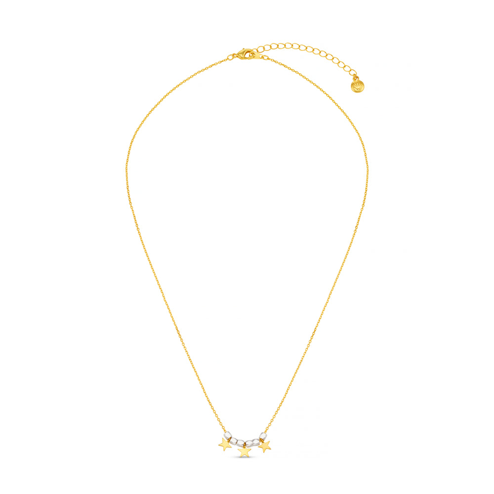 Chain Necklace ONE Mixed Plate Bead & Star Charm Necklace Orelia Jewellery