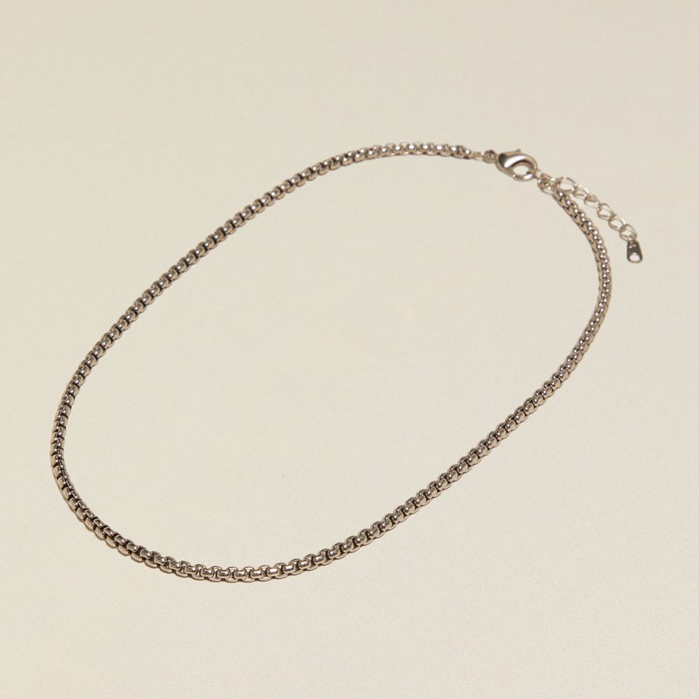 Chain Necklace ONE Vintage Silver Box Chain Necklace Orelia Jewellery