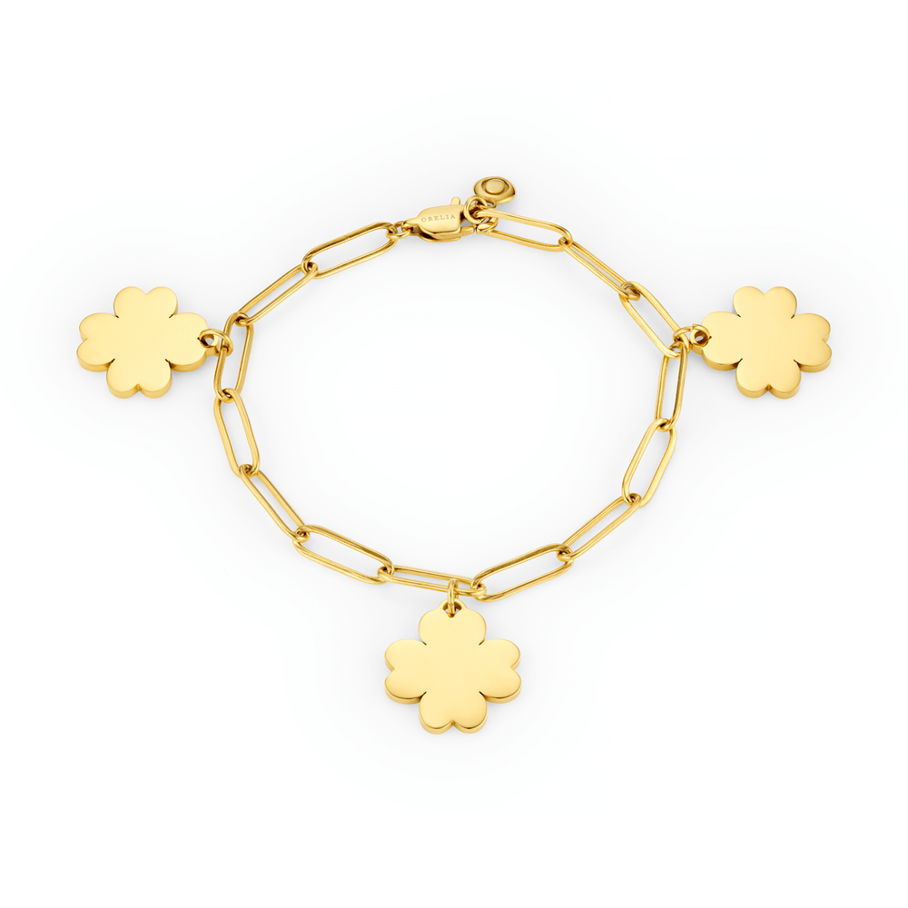 Charm Bracelet LUXE Polished Clover Charm Bracelet Orelia Jewellery