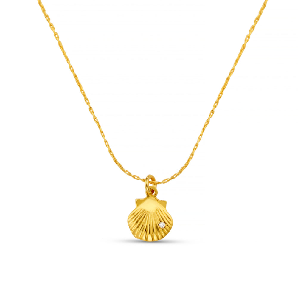 Collar Necklace Default Fine Crystal Shell Collar Necklace Orelia Jewellery