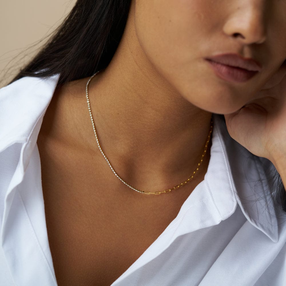 Collar Necklace ONE Asymmetric Crystal Chain Necklace Orelia Jewellery