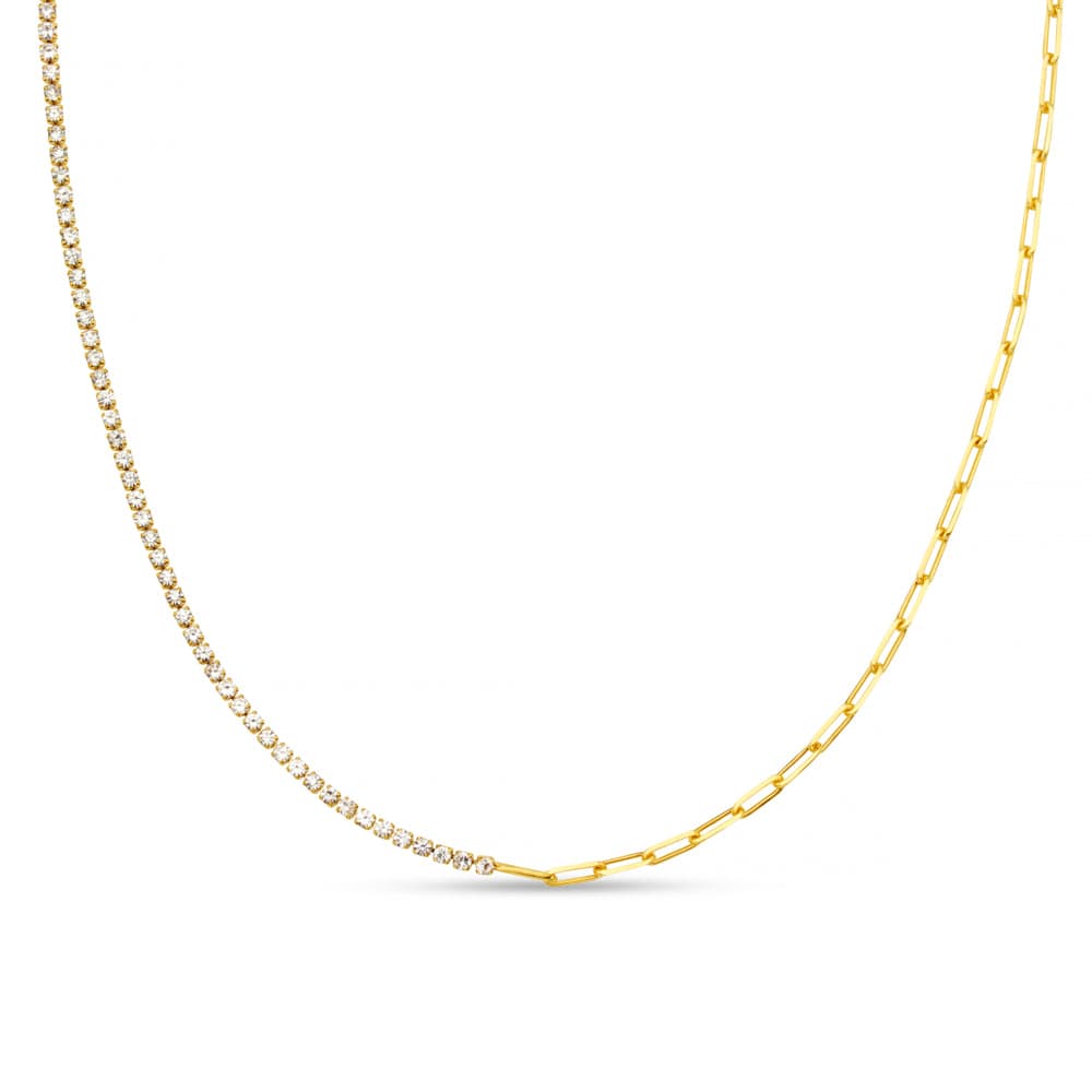 Collar Necklace ONE Asymmetric Crystal Chain Necklace Orelia Jewellery