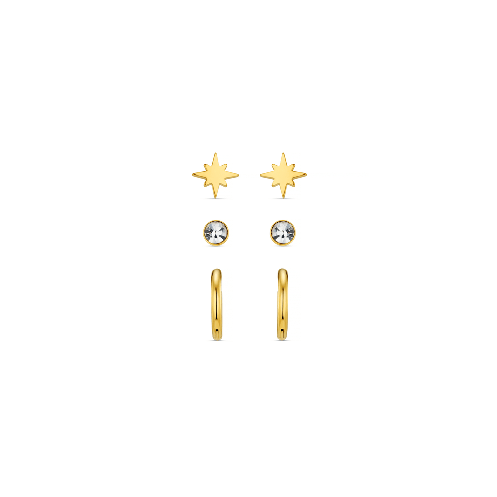 CYO Earring Pack LUXE Starburst & Crystal Micro Hoop Ear Pack Orelia Jewellery