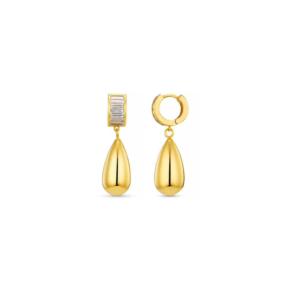 Drop Earrings Baguette & Metal Teardrop Earring Orelia Jewellery