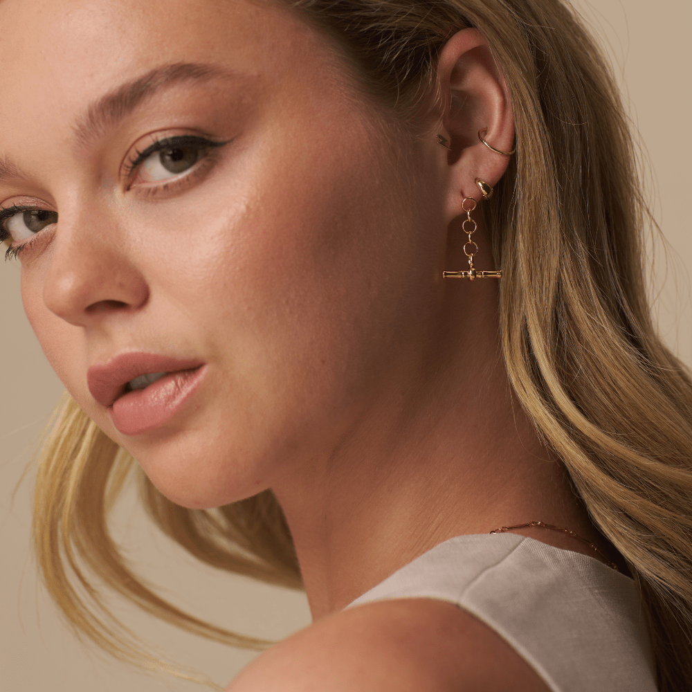 Drop Earrings Chain & T-bar Drop Earrings Orelia Jewellery