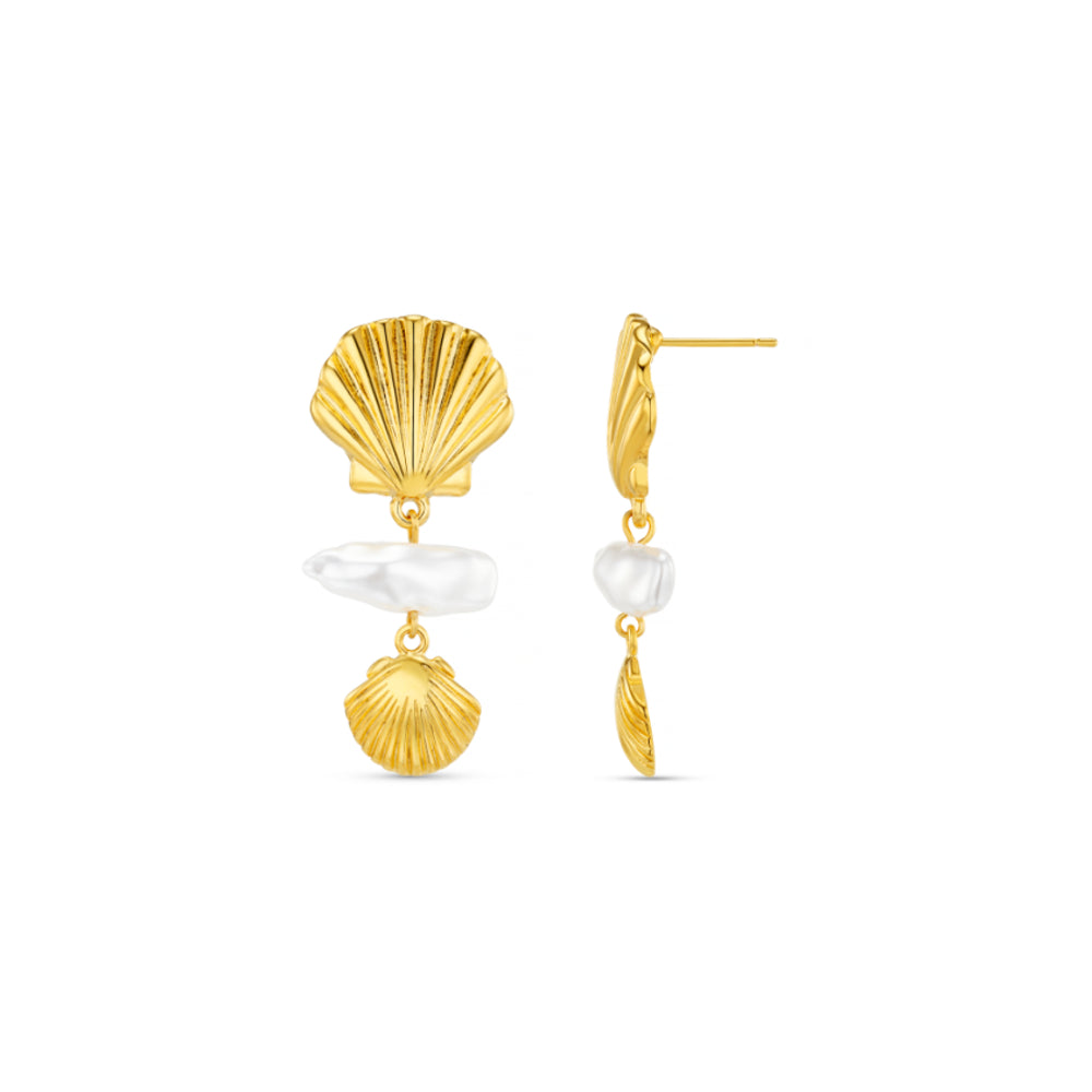 Drop Earrings Default Graduated Shell & Pearl Drop Earrings Orelia Jewellery