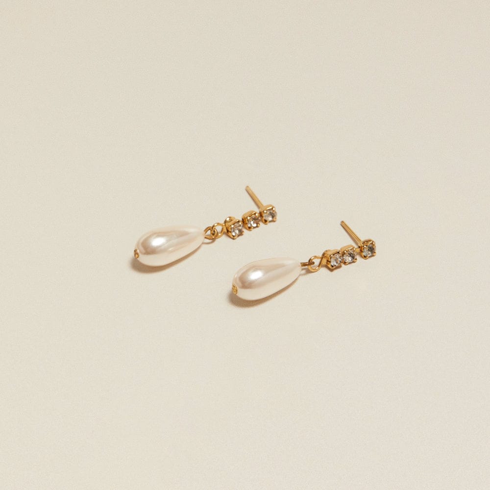 Drop Earrings Default Vintage Crystal & Drop Pearl Earrings Orelia Jewellery