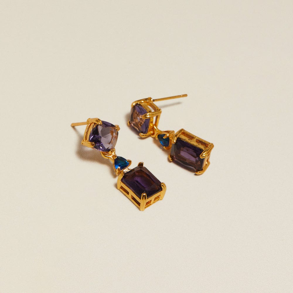 Drop Earrings ONE Vintage Purple Statement Drop Earrings Orelia Jewellery