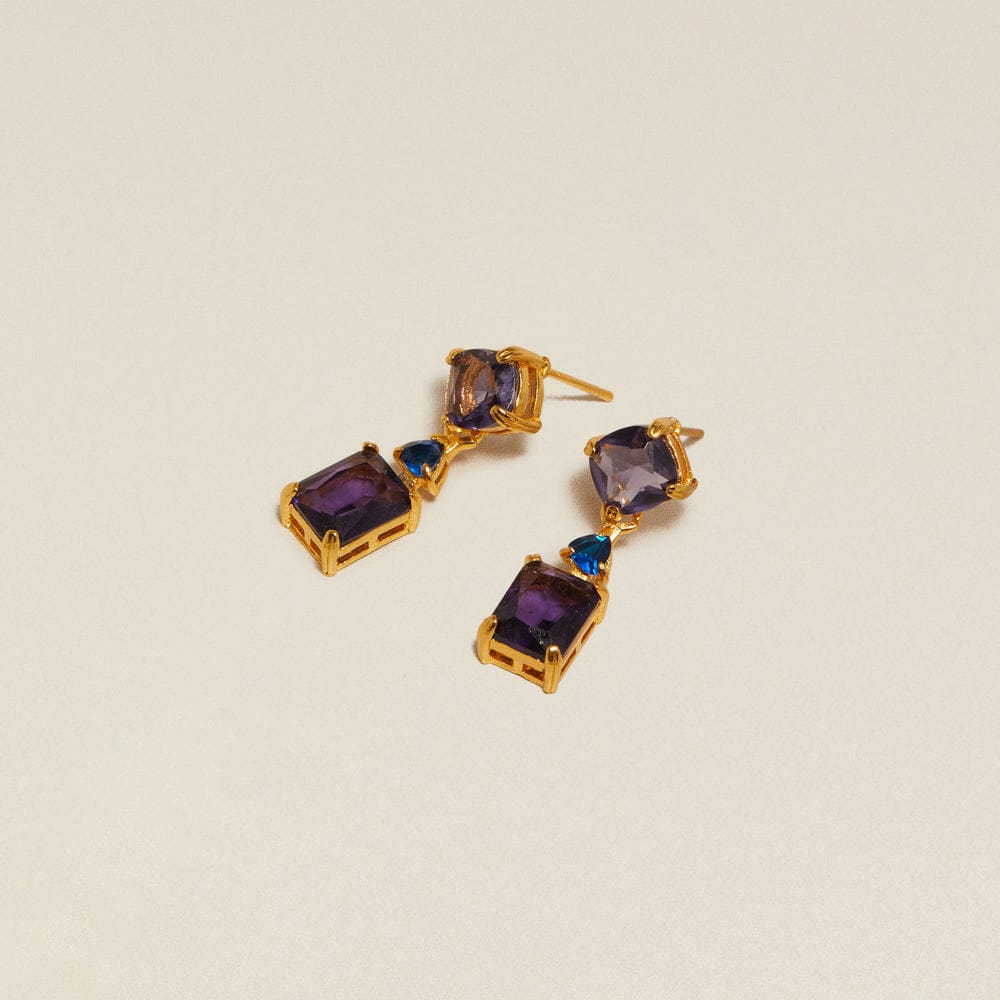 Drop Earrings ONE Vintage Purple Statement Drop Earrings Orelia Jewellery