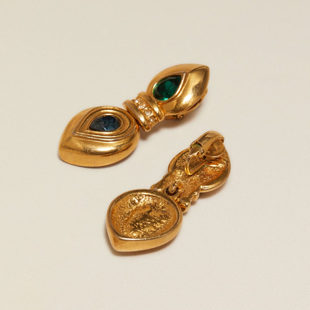 Drop Earrings ONE Vintage Teardrop Crystal Clip-On Earrings Orelia Jewellery