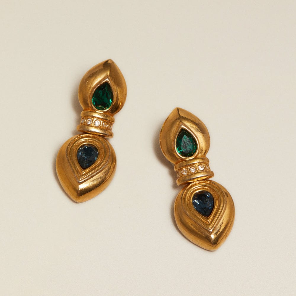 Drop Earrings ONE Vintage Teardrop Crystal Clip-On Earrings Orelia Jewellery