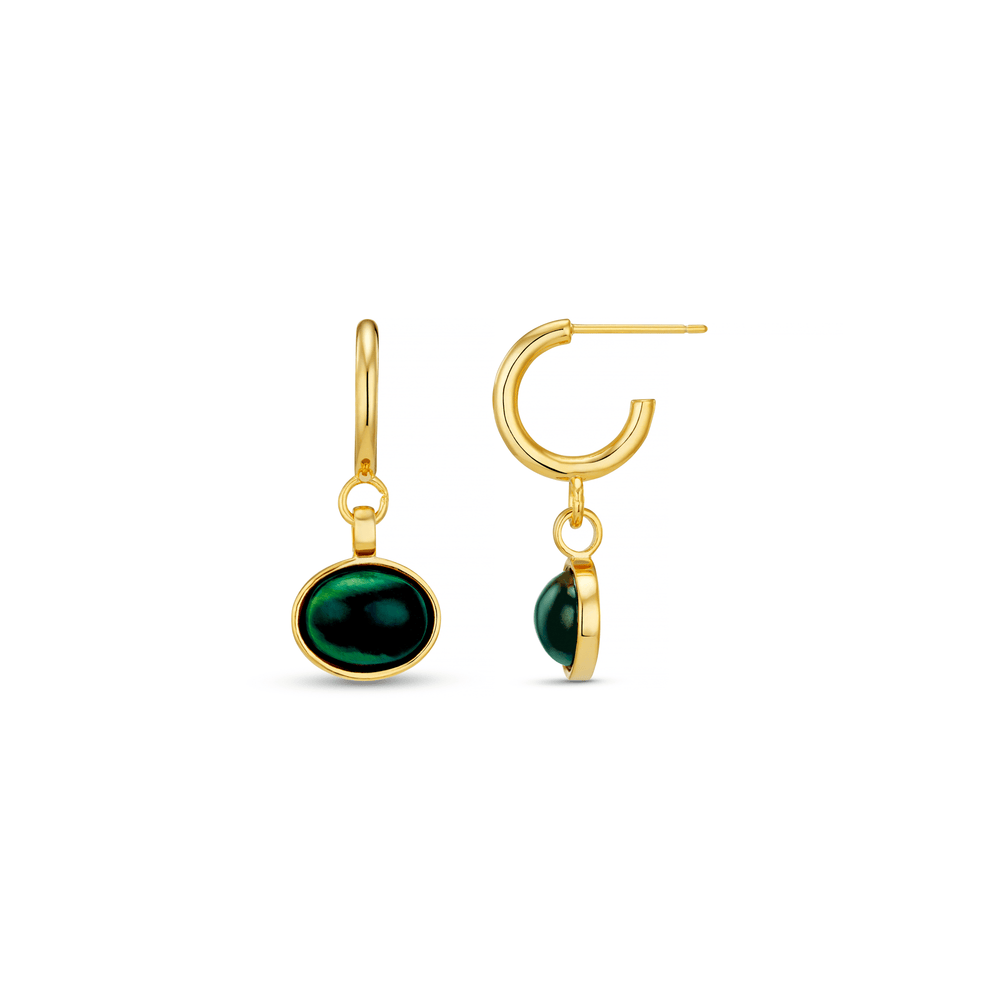 Drop Earrings Semi-Precious Green Drop Hoop Earrings Orelia Jewellery