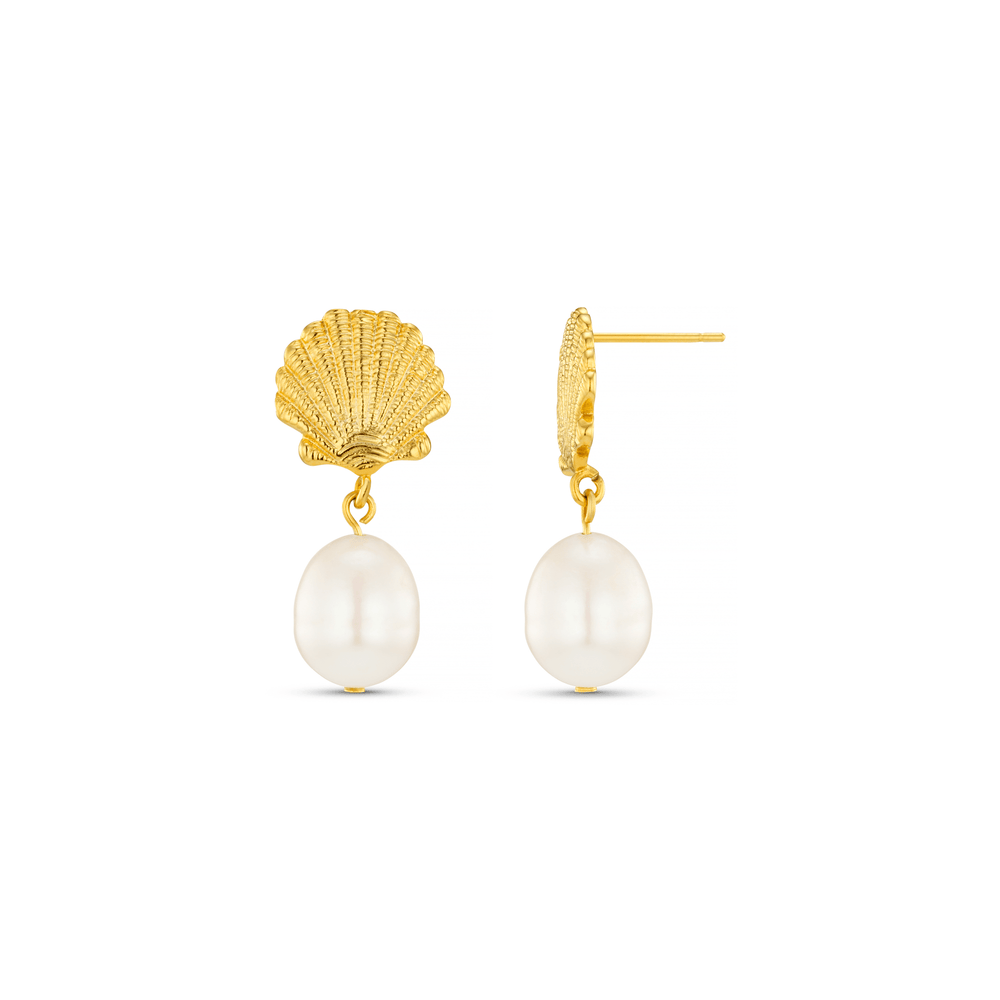 Drop Earrings Shell & Pearl Drop Earrings Orelia Jewellery